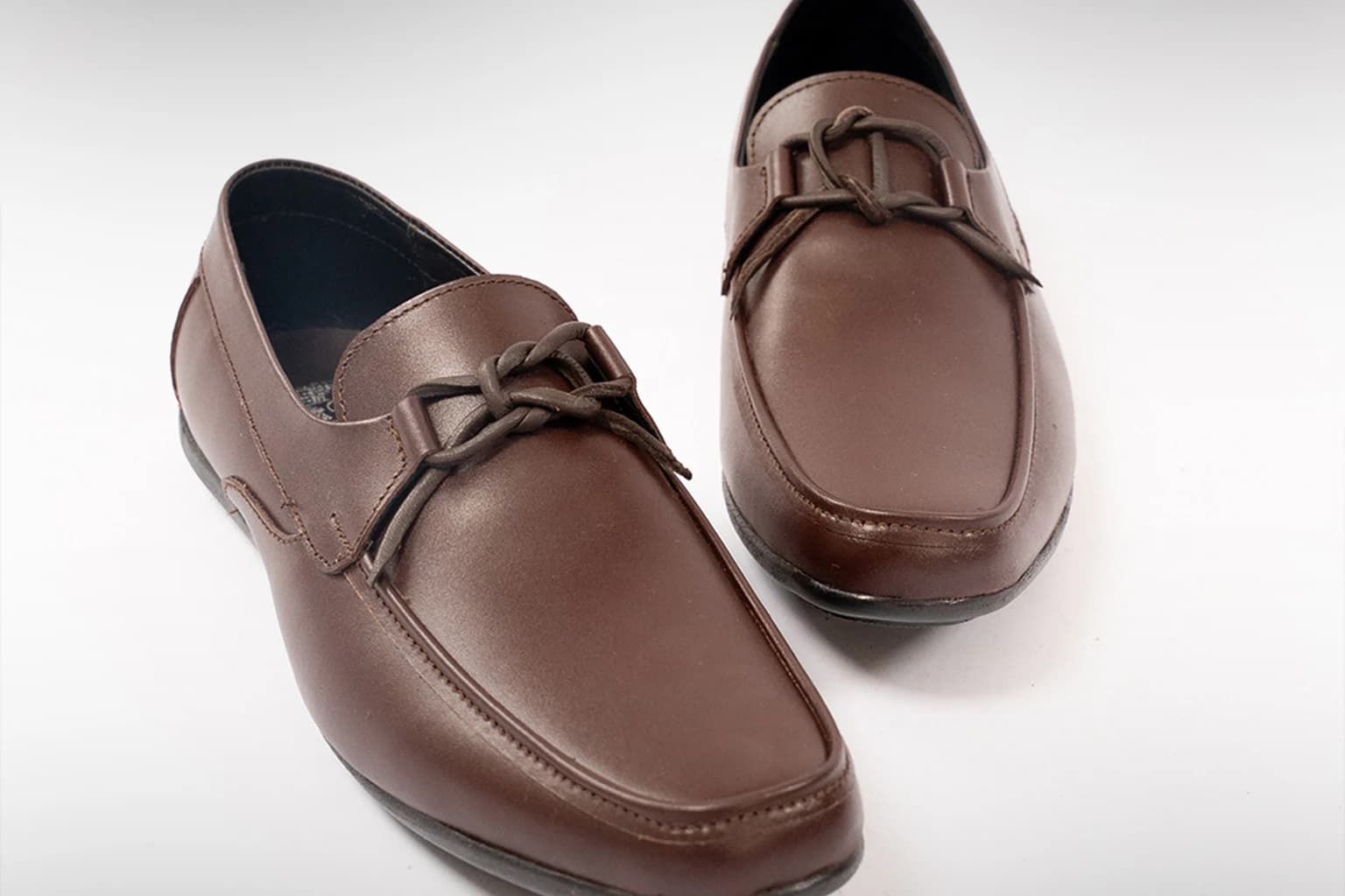 Brown leather shoes — The Ella Moccasin